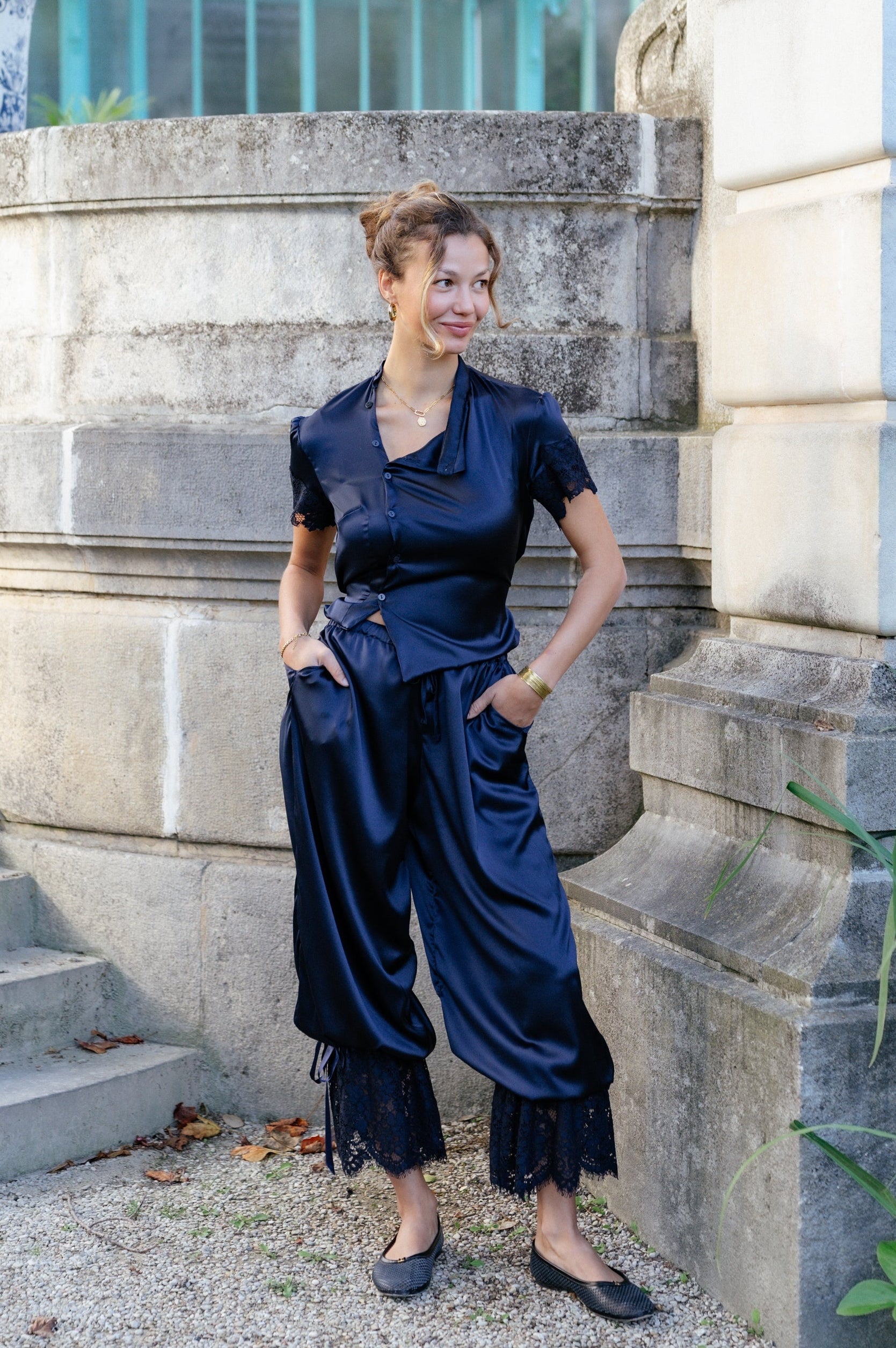 PANTALON BLOOMERS EN SOIE