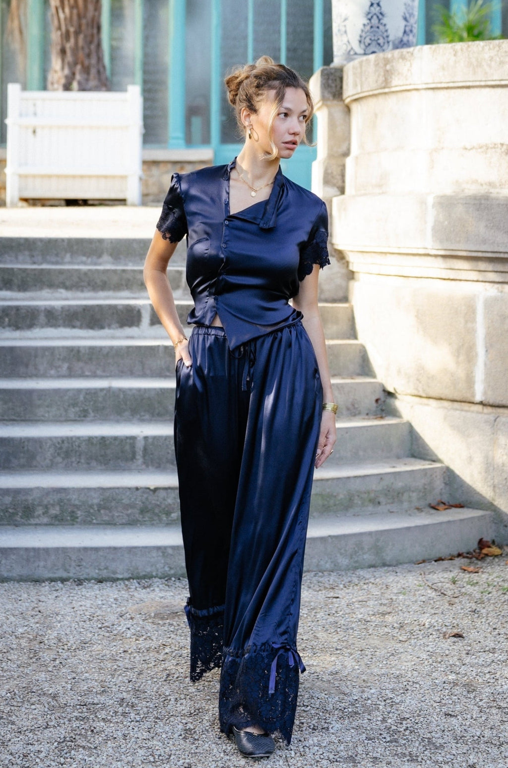 TOP ASYMÉTRIQUE EN SOIE